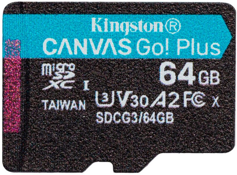 Kingston microSDHC/SDXC Canvas Go Plus 170R A2 U3 V30 Single Pack 64Gb 119822 фото