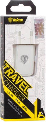 INKAX CD-07 Travel charger 1USB 1A White F_62256 фото