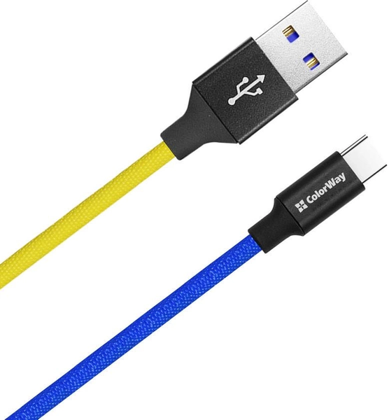 ColorWay USB - Type-C National 2.4А 1м Blue Yellow 143820 фото