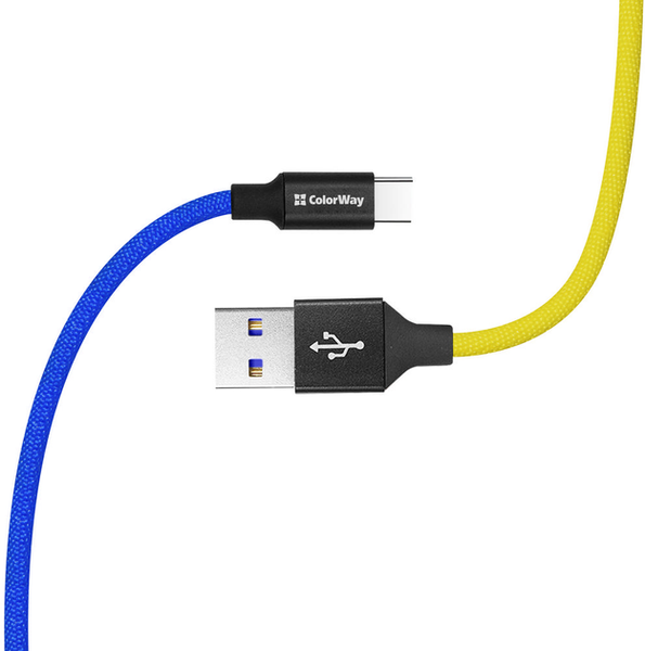 ColorWay USB - Type-C National 2.4А 1м Blue Yellow 143820 фото