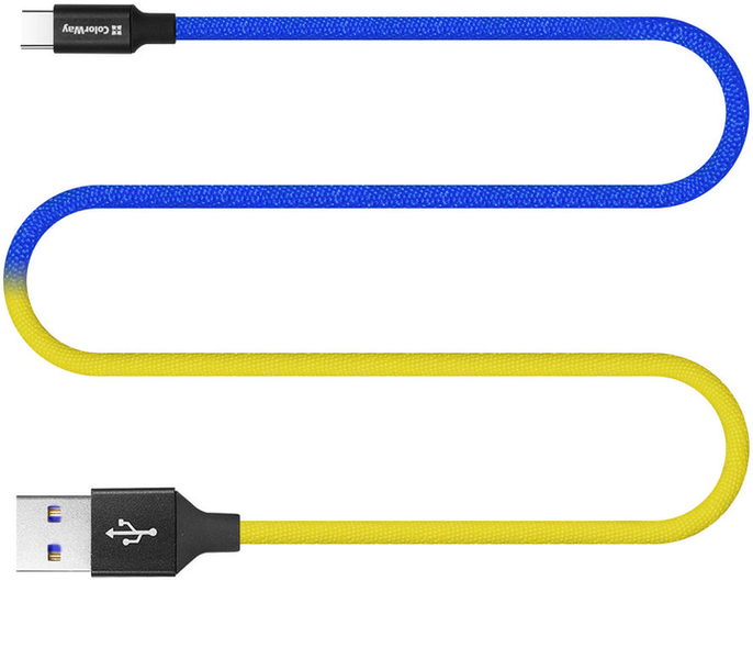 ColorWay USB - Type-C National 2.4А 1м Blue Yellow 143820 фото