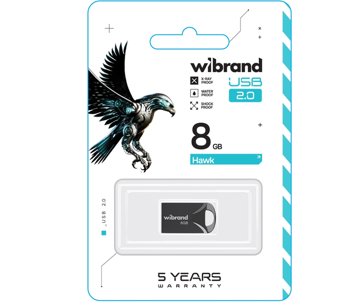 Wibrand USB 2.0 Hawk 8Gb Black 144747 фото