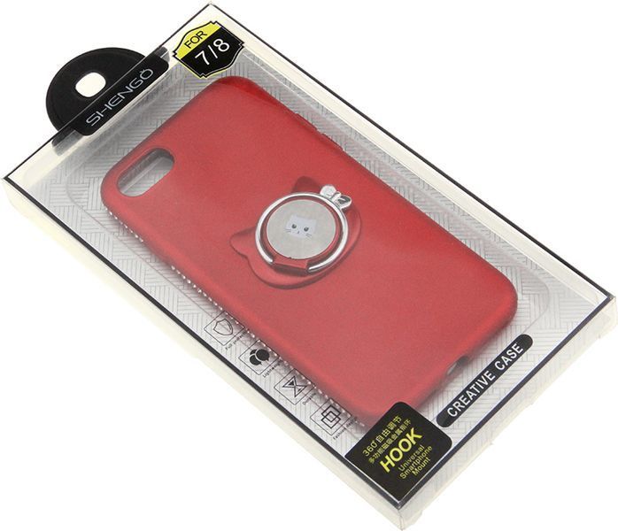 SHENGO Soft-touch holder TPU Case iPhone 8 Red 54289 фото