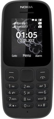 Nokia 105 Single Sim New Black F_54480 фото