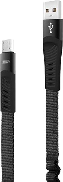 XO microUSB NB127 Spring 2.1A/1m Black 134943 фото