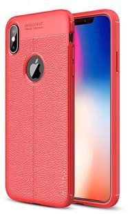 Ipaky TPU Litchi Stria Series Case Apple iPhone XS Max Red 99070 фото