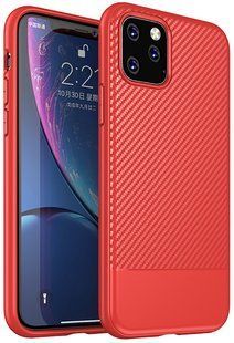 Ipaky Moosy Series/TPU With Carbon Fiber Case Apple iPhone 11 Pro Max Red 106295 фото