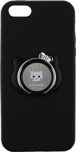 SHENGO Soft-touch holder TPU Case iPhone 5/5S/SE Black 54275 фото