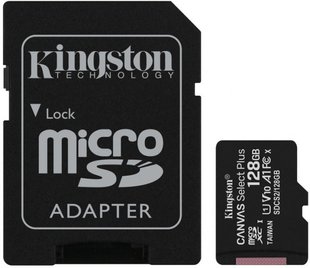 Kingston microSDHC/SDXC UHS-I Class 10 Canvas Select Plus SD адаптер 128Gb 119815 фото