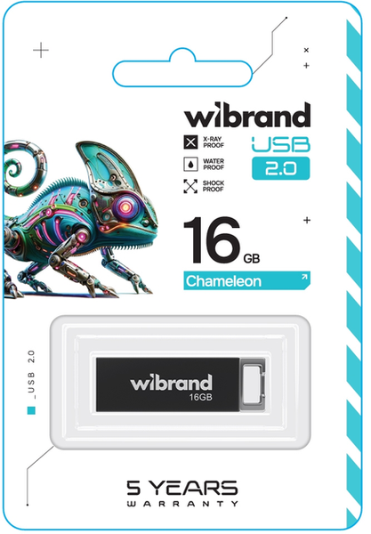 Wibrand USB 2.0 Chameleon 16Gb Black 144753 фото