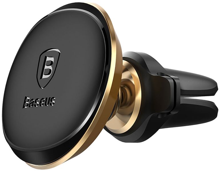 Baseus Magnetic Air Vent Car Mount Holder with cable clip Gold F_54809 фото