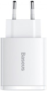 Baseus Compact Quick Charger 2USB+USB-C 30W EU White 139392 фото