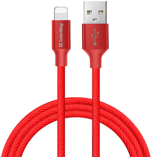 ColorWay USB - Apple Lightning 2.4А 2м Red 143814 фото