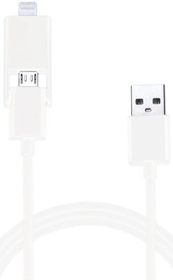 USB COMBO5-W Lightning&Micro 2in1 White 31823 фото