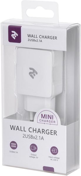 AWEI C-930 Travel charger 2USB 2.1A White/Silver F_133481 фото