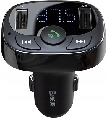 Baseus T typed Bluetooth MP3 Charger With Car Holder Standard edition Black F_136714 фото