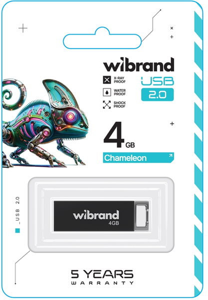 Wibrand USB 2.0 Chameleon 4Gb Black 144754 фото