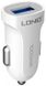 LDNIO DL-C17 Car charger 1USB 1A + Lightning cable White F_63966 фото 2