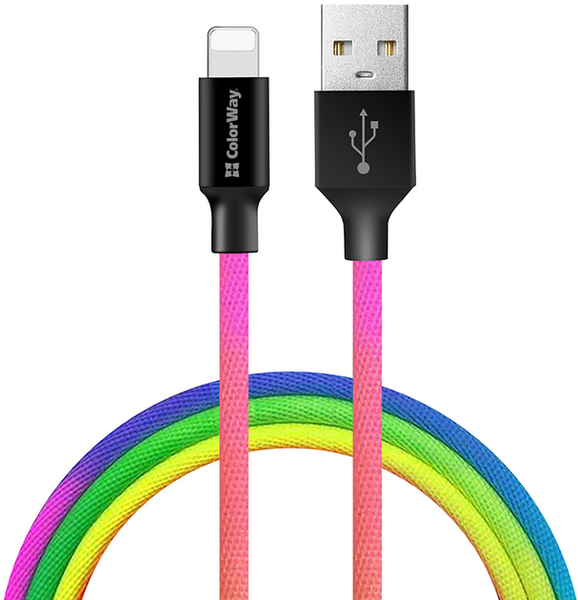 ColorWay USB - Apple Lightning Multicolor 2.4а 1м 143811 фото