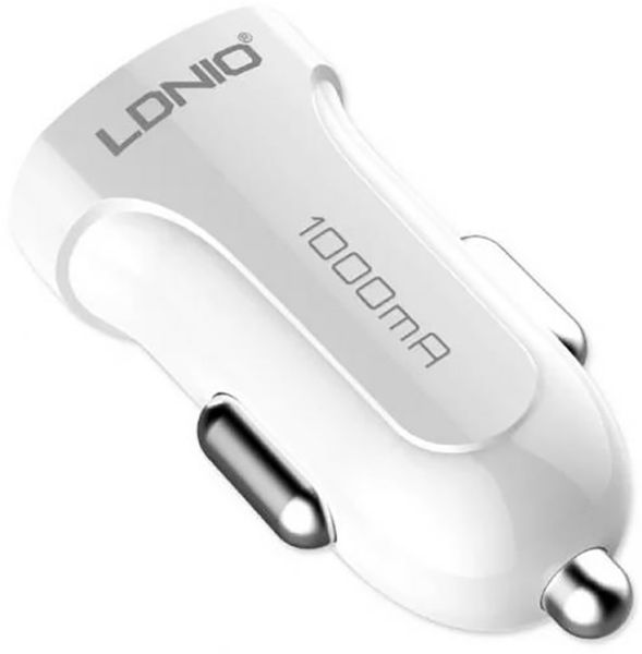 LDNIO DL-C17 Car charger 1USB 1A + Lightning cable White F_63966 фото