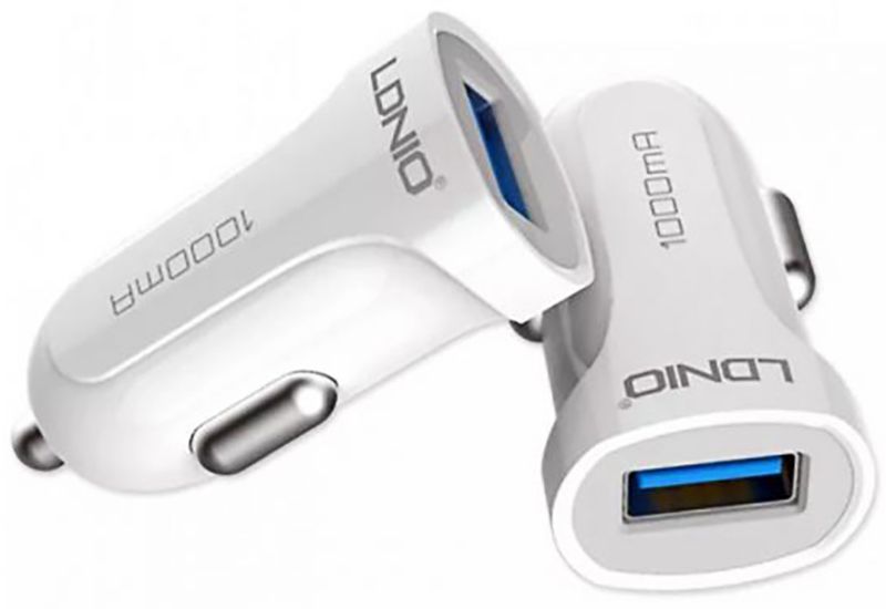 LDNIO DL-C17 Car charger 1USB 1A + Lightning cable White F_63966 фото
