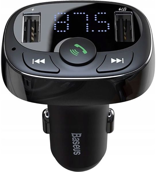 Baseus T typed Bluetooth MP3 Charger With Car Holder Standard edition Black 136714 фото