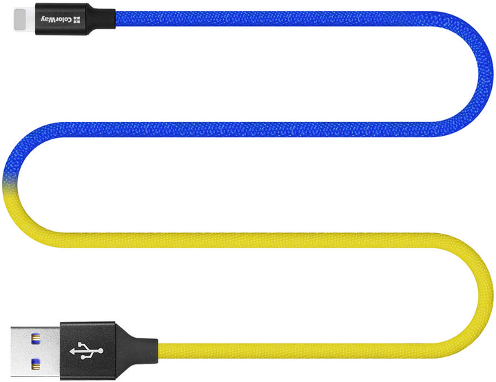 ColorWay USB - Apple Lightning National 2.4А 1м Blue Yellow 143812 фото