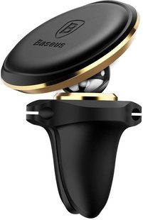 Baseus Magnetic Air Vent Car Mount Holder with cable clip Gold 54809 фото