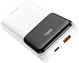 Borofone BJ22A USB-PD QC 3.0 22.5 W Power Bank With Type-C&Lighning Cable 20000mAh White 140253 фото