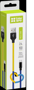 ColorWay USB - MicroUSB National 2.4А 1м Blue Yellow 143816 фото