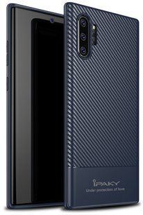 Ipaky Moosy Series/TPU With Carbon Fiber Case Samsung Galaxy Note 10+ Blue 104474 фото