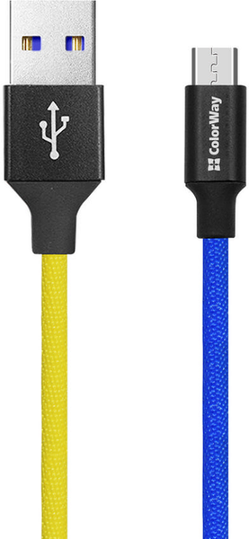 ColorWay USB - MicroUSB National 2.4А 1м Blue Yellow 143816 фото