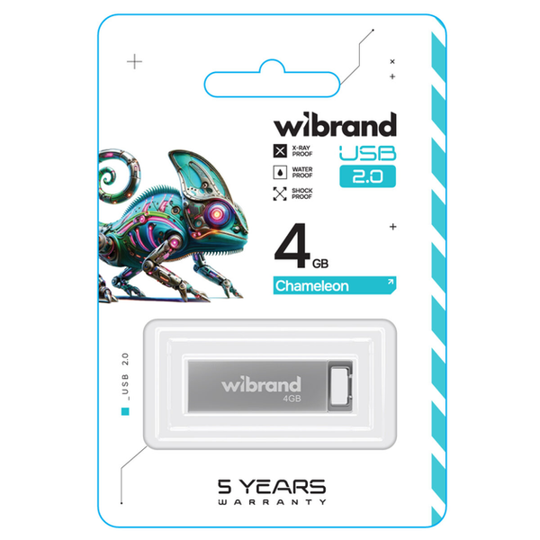 Wibrand USB 2.0 Chameleon 4Gb Silver 144752 фото