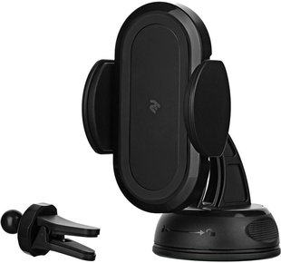 2E Car Windsheild/Airvent Wireless Charger 10W Black (2E-WCQ01-07) 113751 фото