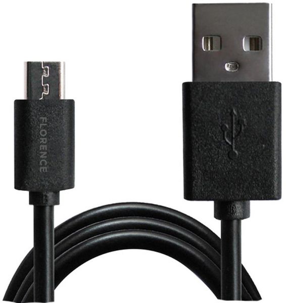 Florence 2USB 2A + MicroUSB Cable Black F_132475 фото