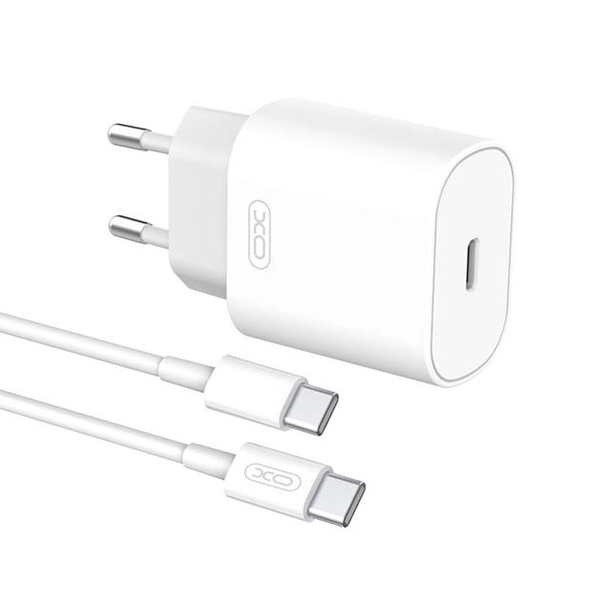 XO L91 25W TYPE-C fast charger + TYPE-C cable White 144725 фото