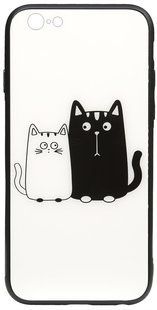 TOTO Cartoon Print Glass Case Apple iPhone 6/6s Cats White/Black 93347 фото