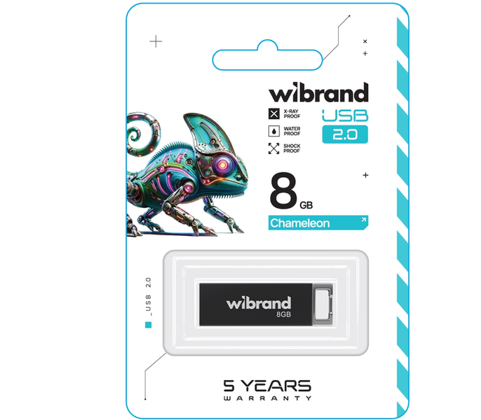 Wibrand USB 2.0 Chameleon 8Gb Black 144742 фото