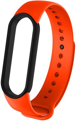 UWatch Replacement Silicone Band For Xiaomi Mi Band 5/6/7 Orange/Black Frame F_126663 фото
