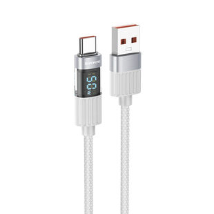 Borofone Type-C BU46 Basic with display 5A/1m Gray 145198 фото