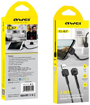 AWEI CL-67 Micro cable 1m Black F_92398 фото