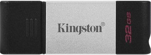 Kingston USB 3.2 DT80 USB-C 32GB Silver Black 137197 фото