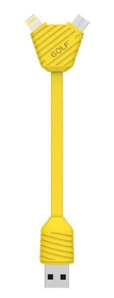 GOLF GC-28S Pineapple Series Micro&Lightning cable Yellow 45793 фото GOLF GC-28S Pineapple Series Micro&Lightning cable Yellow 45793 фото