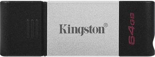 Kingston USB 3.2 DT80 USB-C 64GB Silver Black 137198 фото