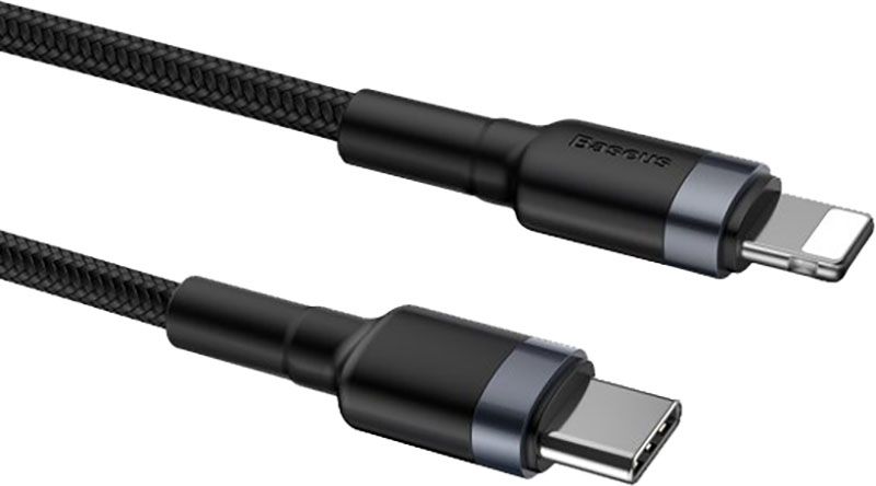 Baseus Cafule Cable Type-C to iP PD 18W 1m Gray+Black F_138631 фото