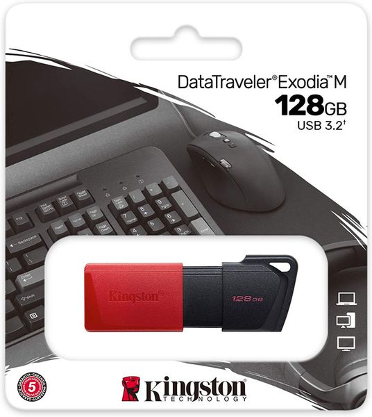 Kingston DT Exodia M USB 3.2 128GB Black/Red F_139734 фото