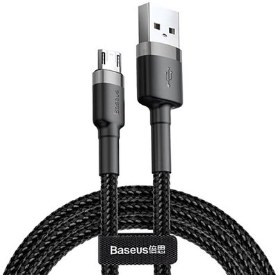 Baseus Cafule Cable USB For Micro 1.5A 2m Gray Black F_142007 фото