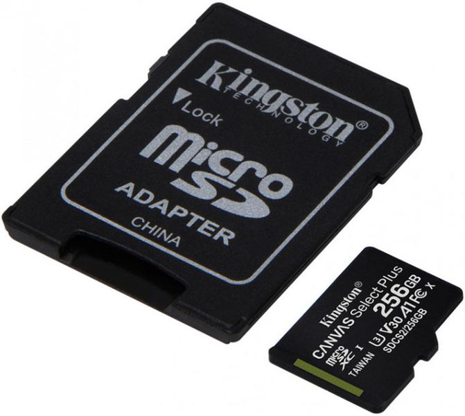 Kingston microSDHC/SDXC UHS-I Class 10 Canvas Select Plus SD адаптер 256Gb F_119817 фото