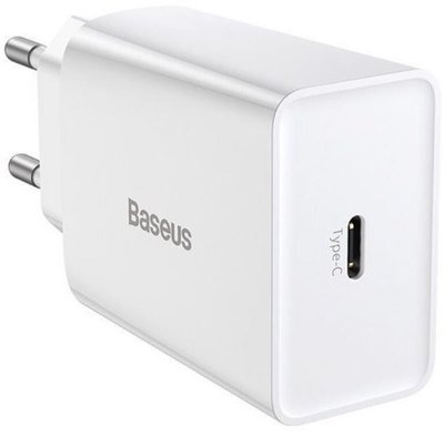 Baseus Speed Mini Quick Charger USB-C 20W EU White F_140766 фото
