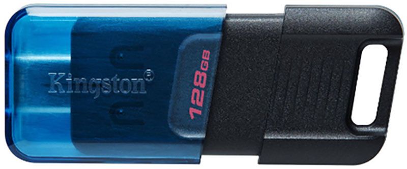 Kingston USB 3.2 DT 80M Type-C 128 GB Black/Blue F_142184 фото